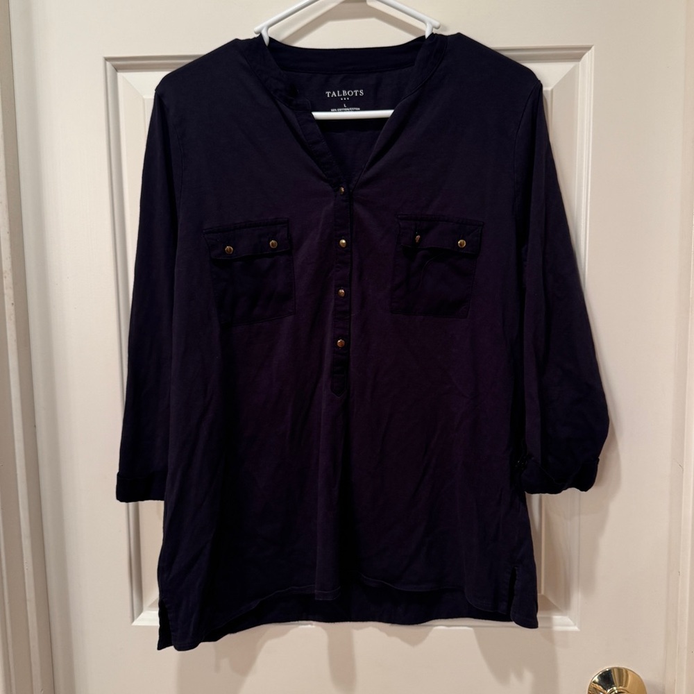 Talbots Navy Top